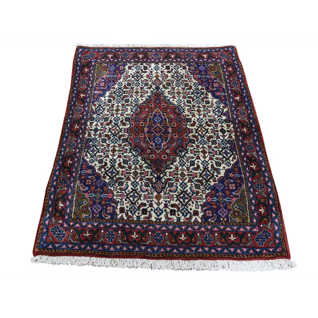Ivory New Persian Bijar Dense And Plush 300 KPSI Pure: Title: Ivory New Persian Bijar Dense And Plush 300 KPSI Pure Wool Rug Date/Period: 2010-Now Origin: IRAN (Islamic Republic of Iran) Dimension: 2'7" x 4'1" Material: Wool Additional Information: This i