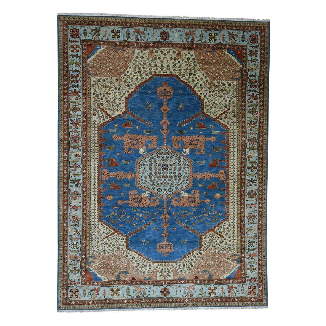 Pure Wool Vegetable Dyes Bakshaish Hand-Knotted: Title: Pure Wool Vegetable Dyes Bakshaish Hand-Knotted Oriental Rug Date/Period: 2000-Now Origin: INDIA Dimension: 9'1" x 11'8" Material: Wool Additional Information: This is a truly genuine one-of-a-