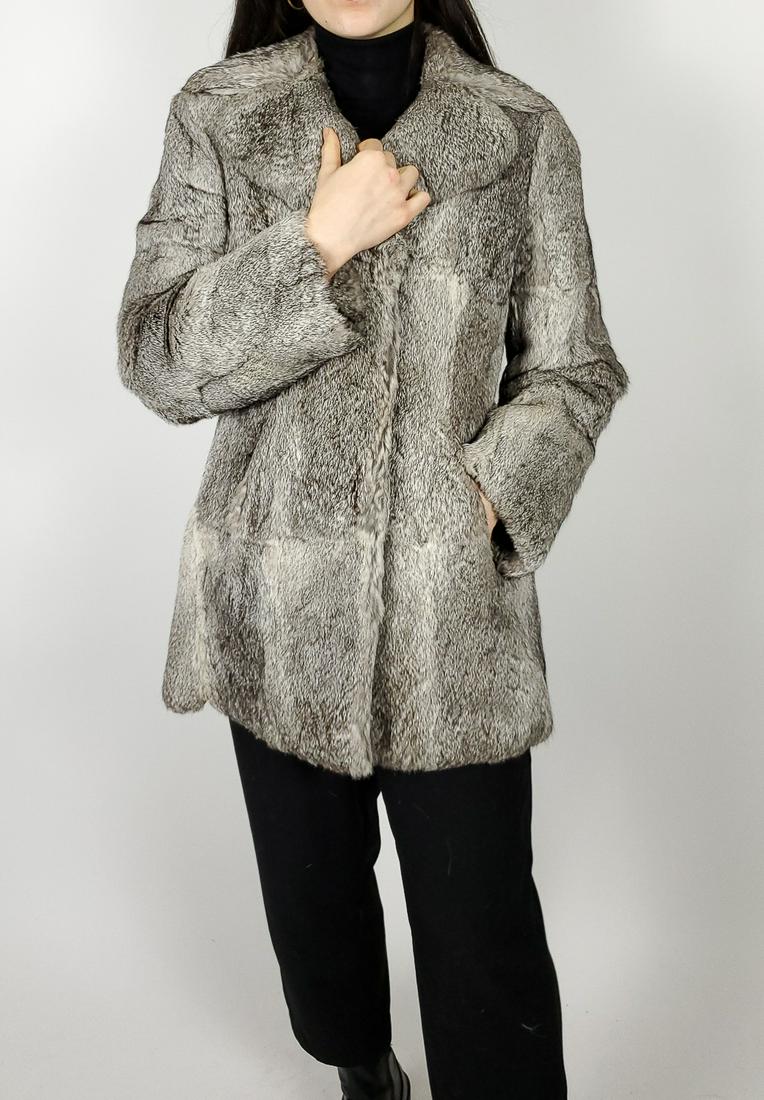 Grey Rabbit Fur Jacket (1 of 5)