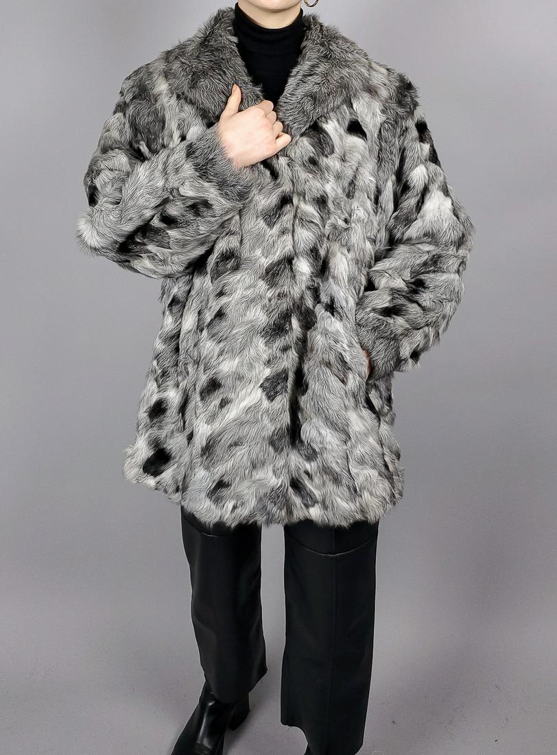 Grey Black Lamb Fur Jacket (1 of 7)