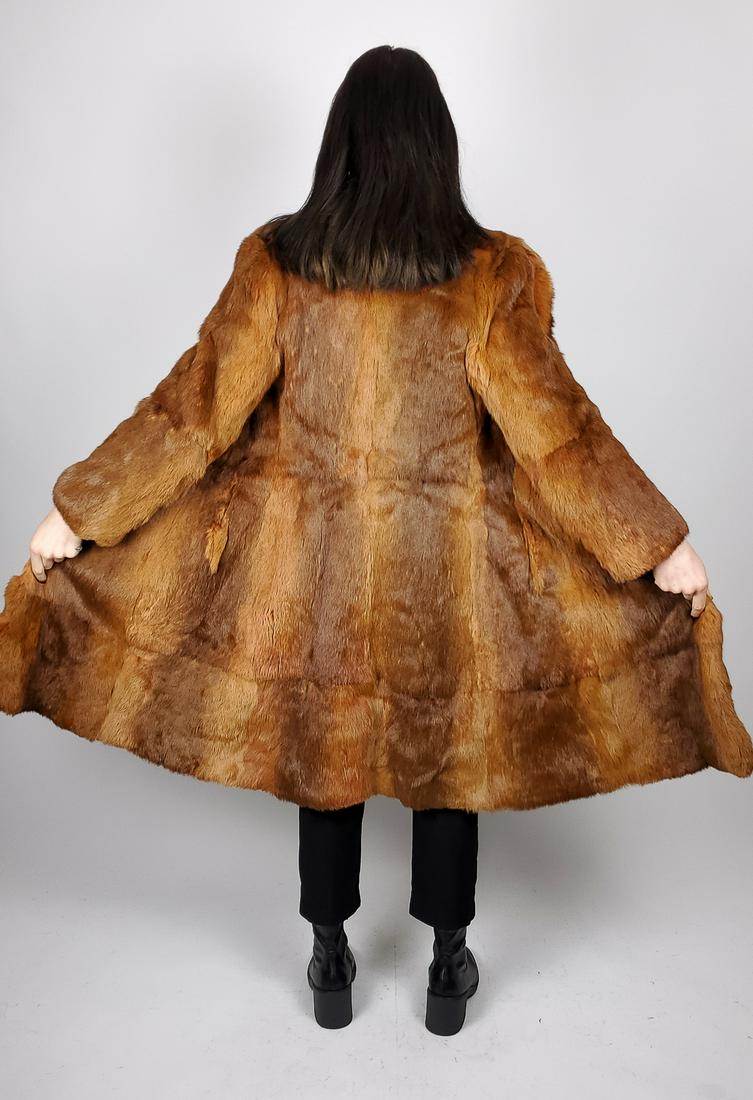Brown Orange Rabbit Fur Coat (1 of 8)