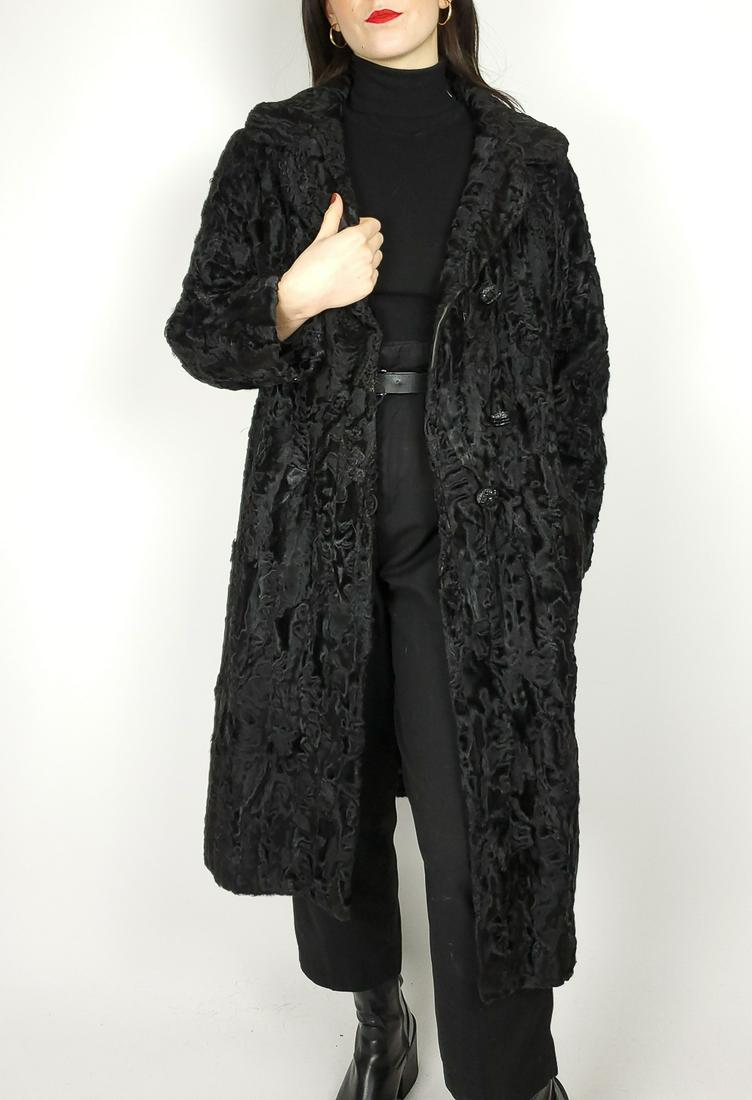 Black Broadtail Lamb Fur Coat (1 of 6)