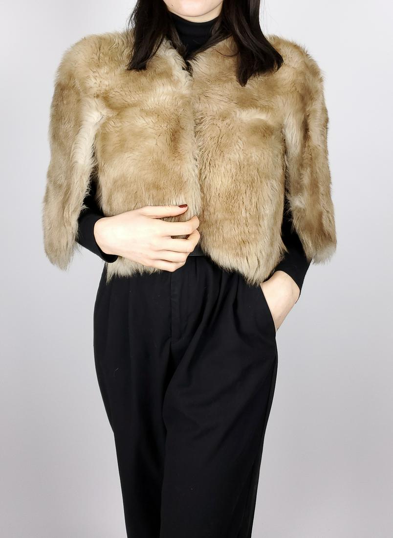 Blonde Alpaca Fur Stole Cape (1 of 5)