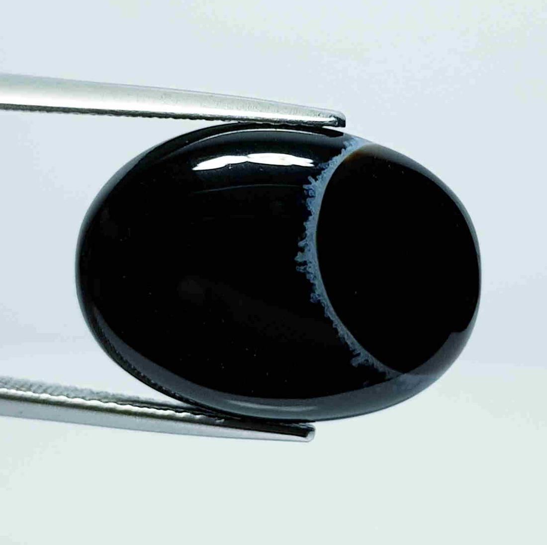 16.85 Ct Natural Black Lace Agate Oval Cabochon (1 of 4)