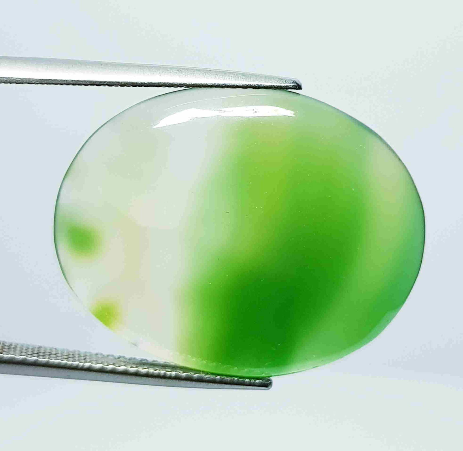 22.10 Ct Natural Green Agate Oval Cabochon (1 of 4)