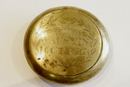 A good scarce mid 18th century English round brass (1 of 2)