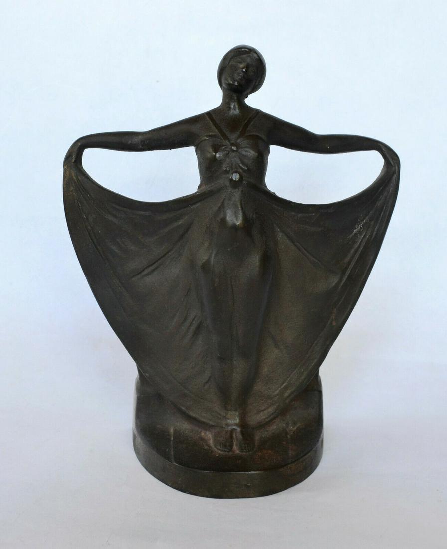 Art Deco Lady Cast Iron Doorstop with Bronze Finish (1 of 12)