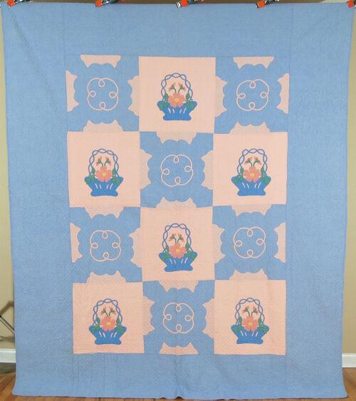 30's French Baskets Applique Quilt (1 of 11)