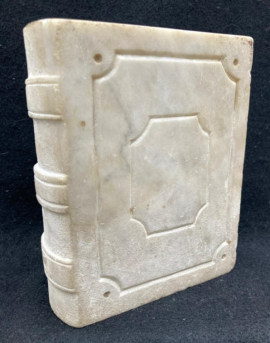 1800’s large, heavy carved marble book (1 of 6)