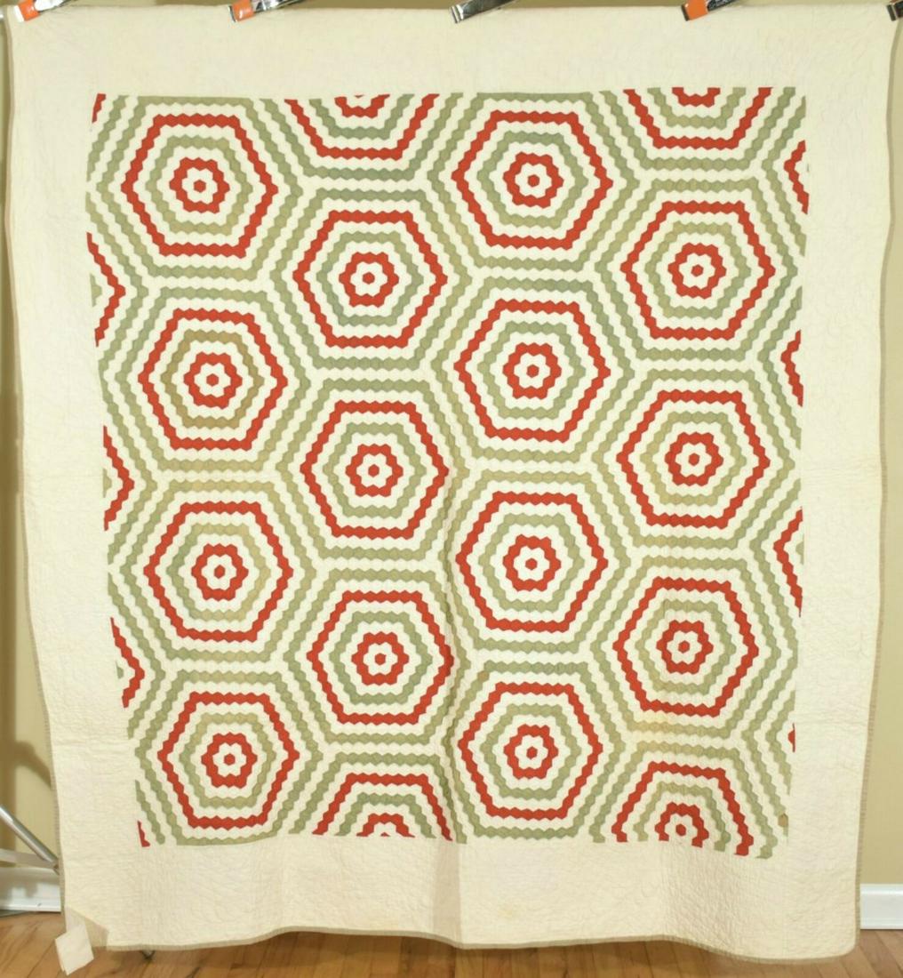 Well Quilted 1880's Honeycomb Quilt (1 of 16)