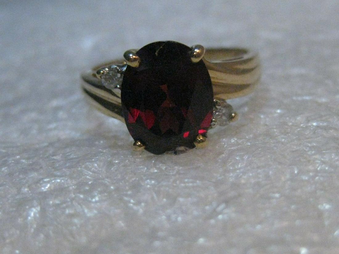 Vintage 14kt 3CTW Garnet & Diamond Ring, sz. 7.5, 3.11 (1 of 20)