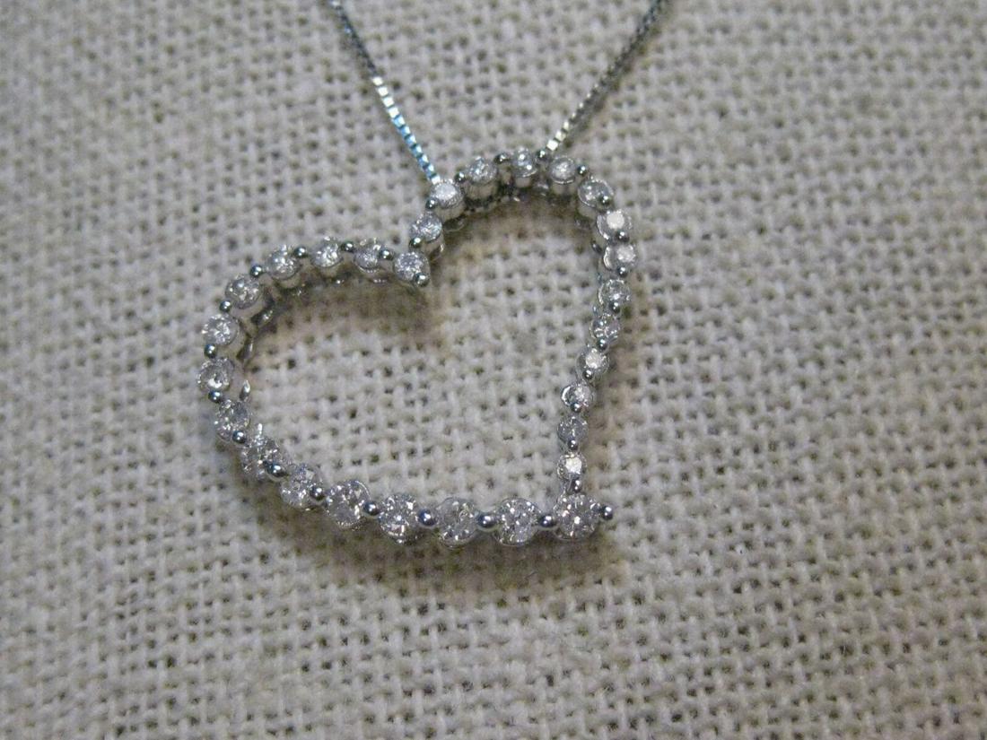 10kt Diamond Heart Pendant, 20" Necklace, 14kt chain, (1 of 14)