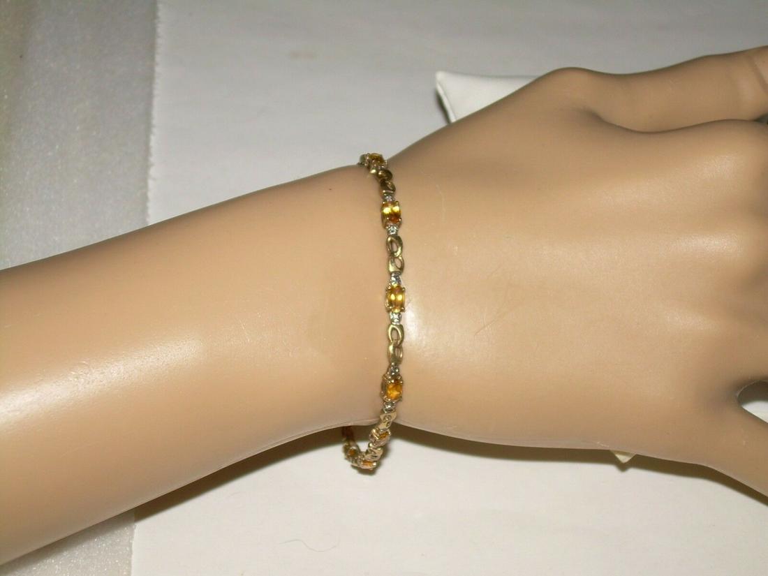 10kt Diamond Citrine Link Bracelet - 7" (1 of 20)