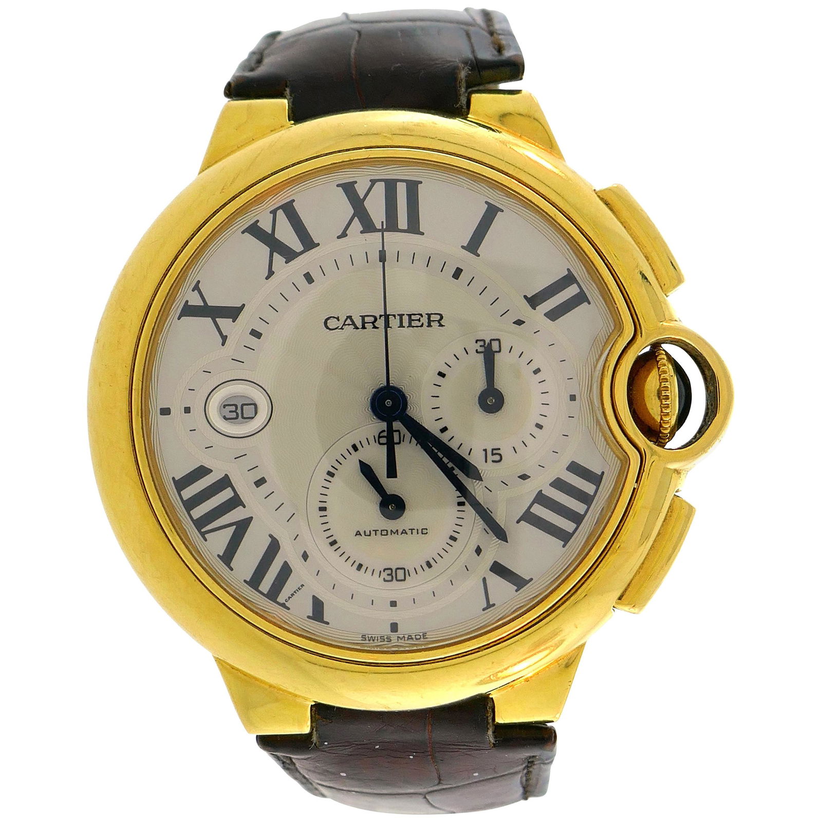 Cartier Yellow Gold Ballon Bleu Automatic Wristwatch (1 of 9)