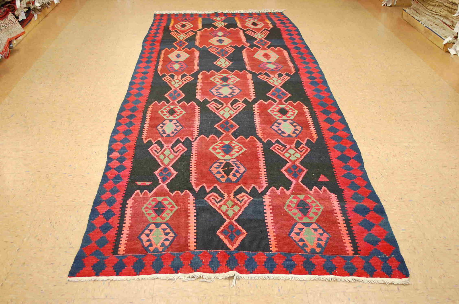 c1920s ANTIQUE FINE WOVEN VEGY DYE CAUCASIAN KILIM (1 of 12)