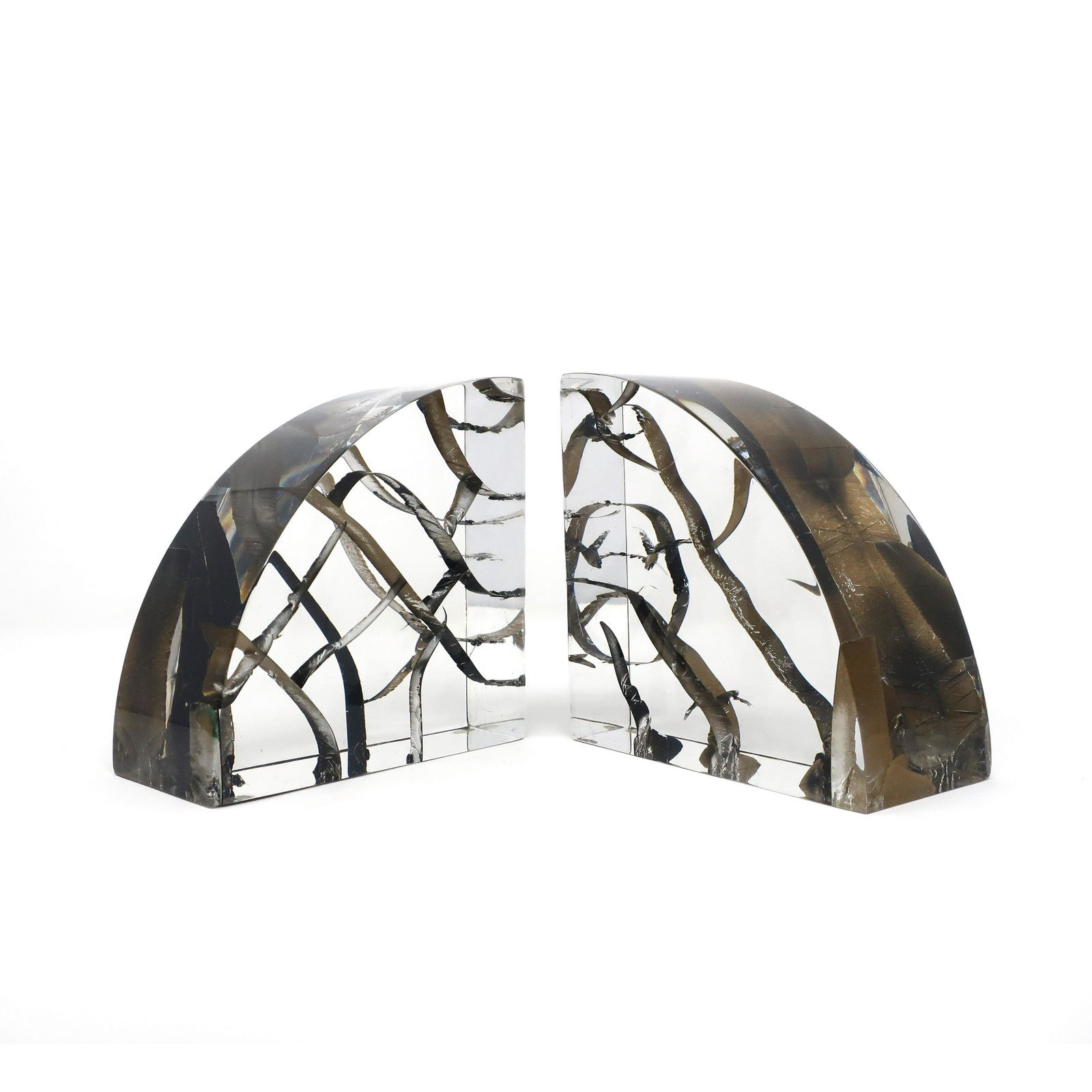 Pair of Vintage Distressed Lucite Bookends (1 of 9)