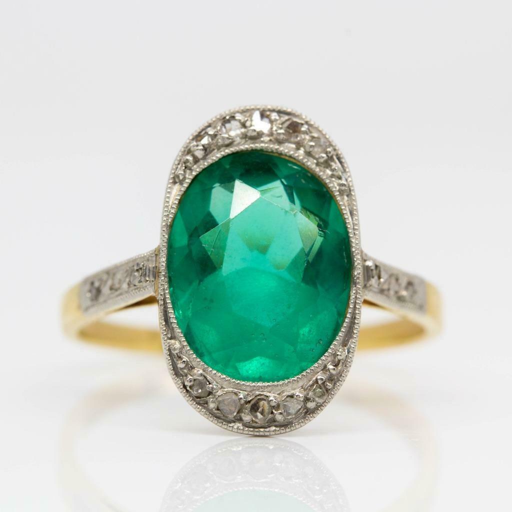 Art Deco 18k gold and Platinum Diamond Ring (1 of 14)