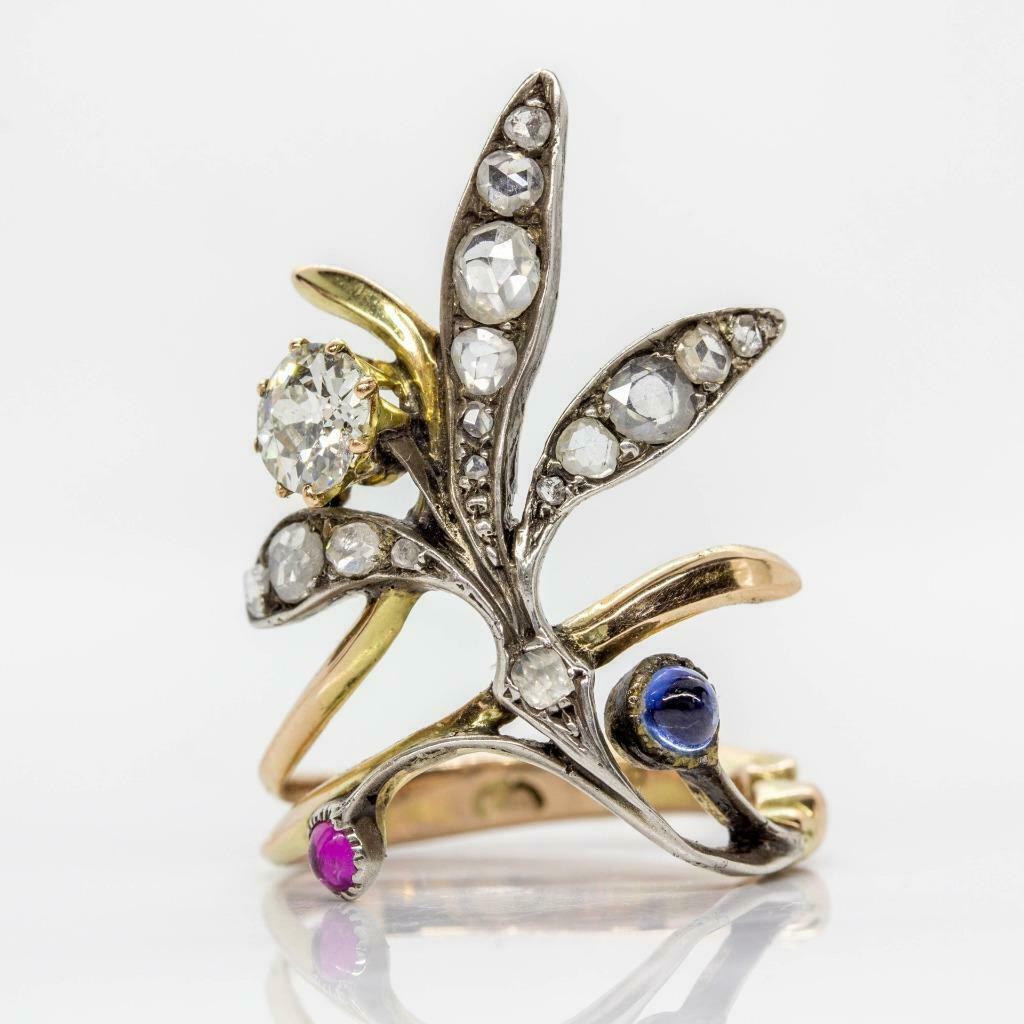 Original Victorian Russian Faberge Signed Diamond Ring (1 of 14)