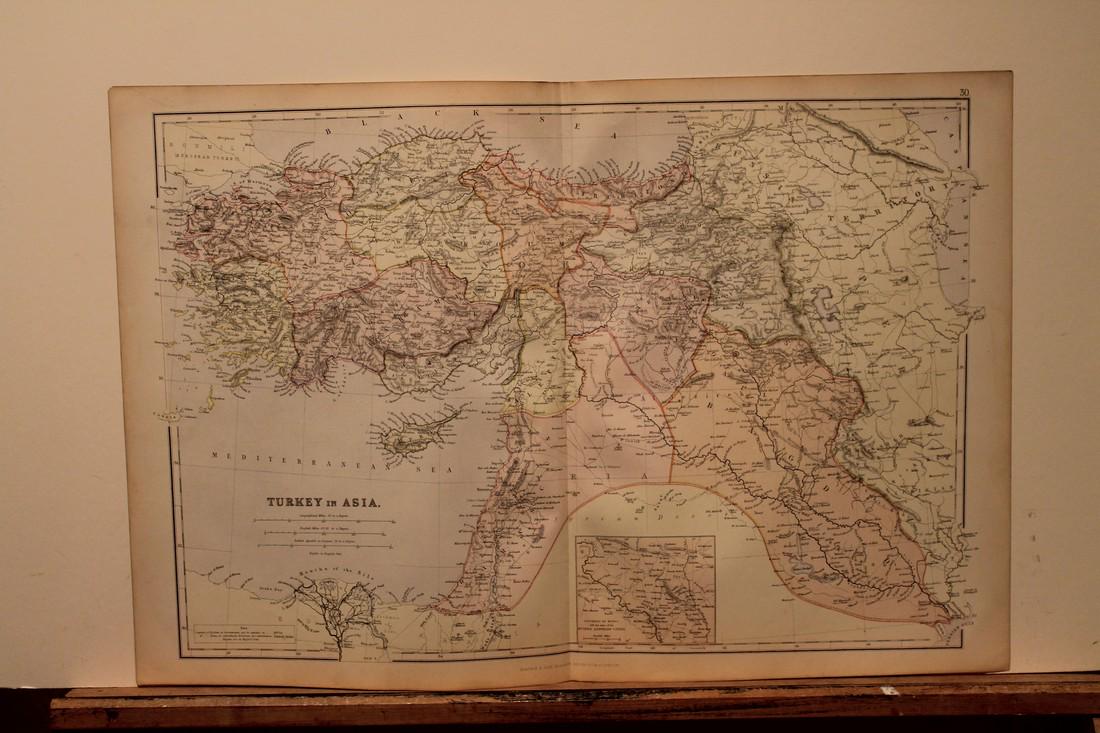 1882 Map of Turkey: Author: Blackie Title: 1882 Map of Turkey Medium: Ink on Paper Dimensions: 21"X15" Map of Turkey in Asia dated 1882. Part of the Comprehensive Atlas & Geography of the World. Engraved by Edwin Weller 