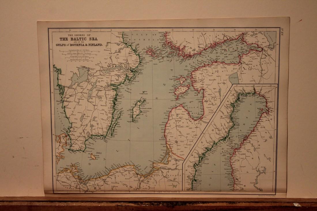 1882 Map of Finland: Author: Blackie Title: 1882 Map of Finland Medium: Ink on Paper Dimensions: 15"X10.5" Map of Finland dated 1882. Part of the Comprehensive Atlas & Geography of the World. Engraved by James William Low