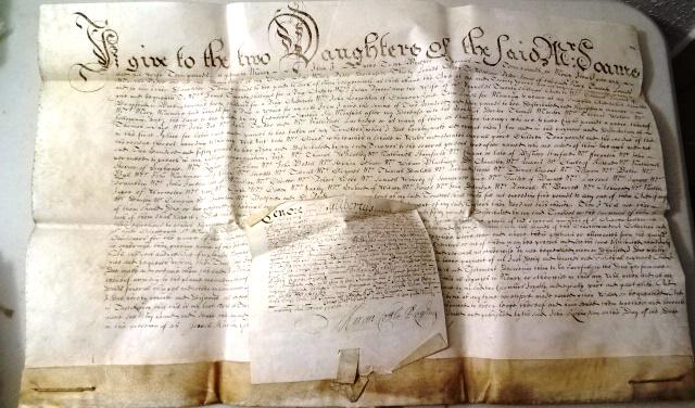 1676 Vellum Will of London Alderman: Title:1676 Vellum Will of London Alderman Description: Beautifully penned English will made in 1676 by John Richardson, Esquire, of London. Penned on three vellum sheets in a fine hand with large call