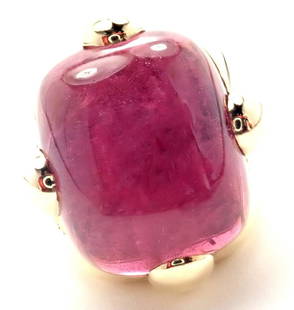 Pomellato Griffe 18k Yellow Gold Large Pink Tourmaline: Pomellato Griffe 18k Yellow Gold Large Pink Tourmaline Ring Pomellato Griffe 18k Yellow Gold Large Pink Tourmaline Ring Product Description About This Piece: Metal: 18k Yellow Gold Size: 5.5