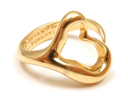 TIFFANY & Co. 18k YELLOW GOLD PERETTI OPEN HEART RING,: TIFFANY & Co. 18k YELLOW GOLD PERETTI OPEN HEART RING, SIZE 5.5 TIFFANY & Co. 18k YELLOW GOLD PERETTI OPEN HEART RING, SIZE 5.5 Product Description About This Piece: Metal: 18k yellow gold Ring