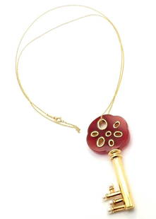 Tiffany & Co Cummings 18k Yellow Gold Jasper Key Large: Tiffany & Co Cummings 18k Yellow Gold Jasper Key Large Pendant Necklace Tiffany & Co Cummings 18k Yellow Gold Jasper Key Large Pendant Necklace Product Description About This Piece: About Angela