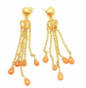 Yossi Harari 24k Yellow Gold Citrine Gemstone Drop: Yossi Harari 24k Yellow Gold Citrine Gemstone Drop Earrings Yossi Harari 24k Yellow Gold Citrine Gemstone Drop Earrings Product Description About This Piece: Metal: 24k Yellow Gold :