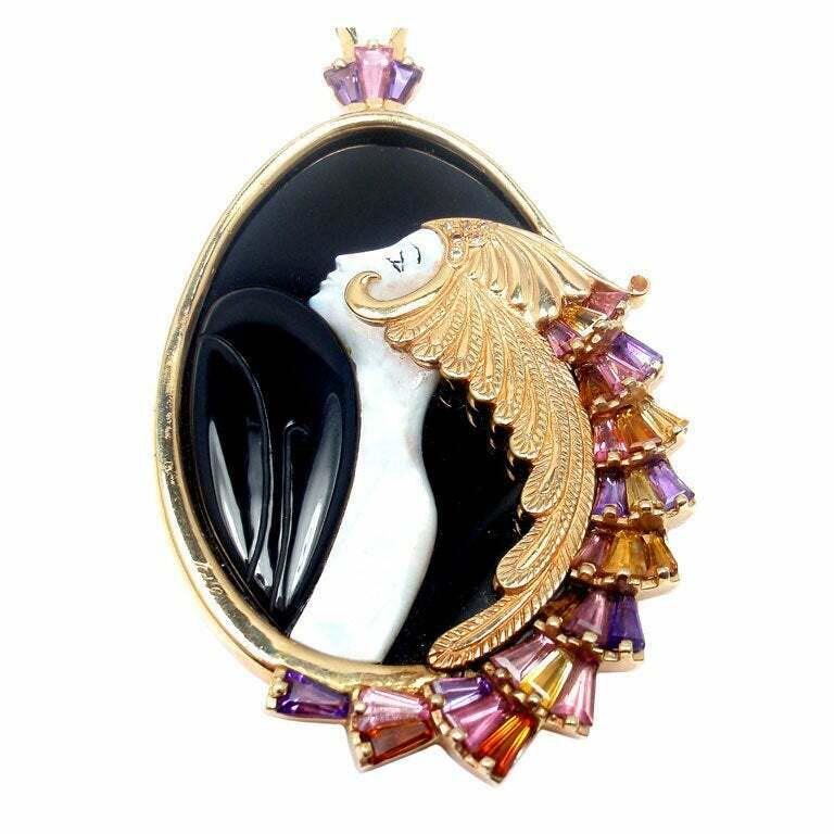 ERTE Beauty Of The Beast 14k Yellow Gold Diamond Onyx (1 of 20)
