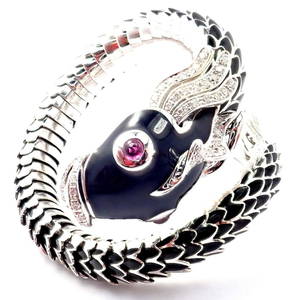 Roberto Coin Nemo 18k White Gold Diamond Ruby Enamel