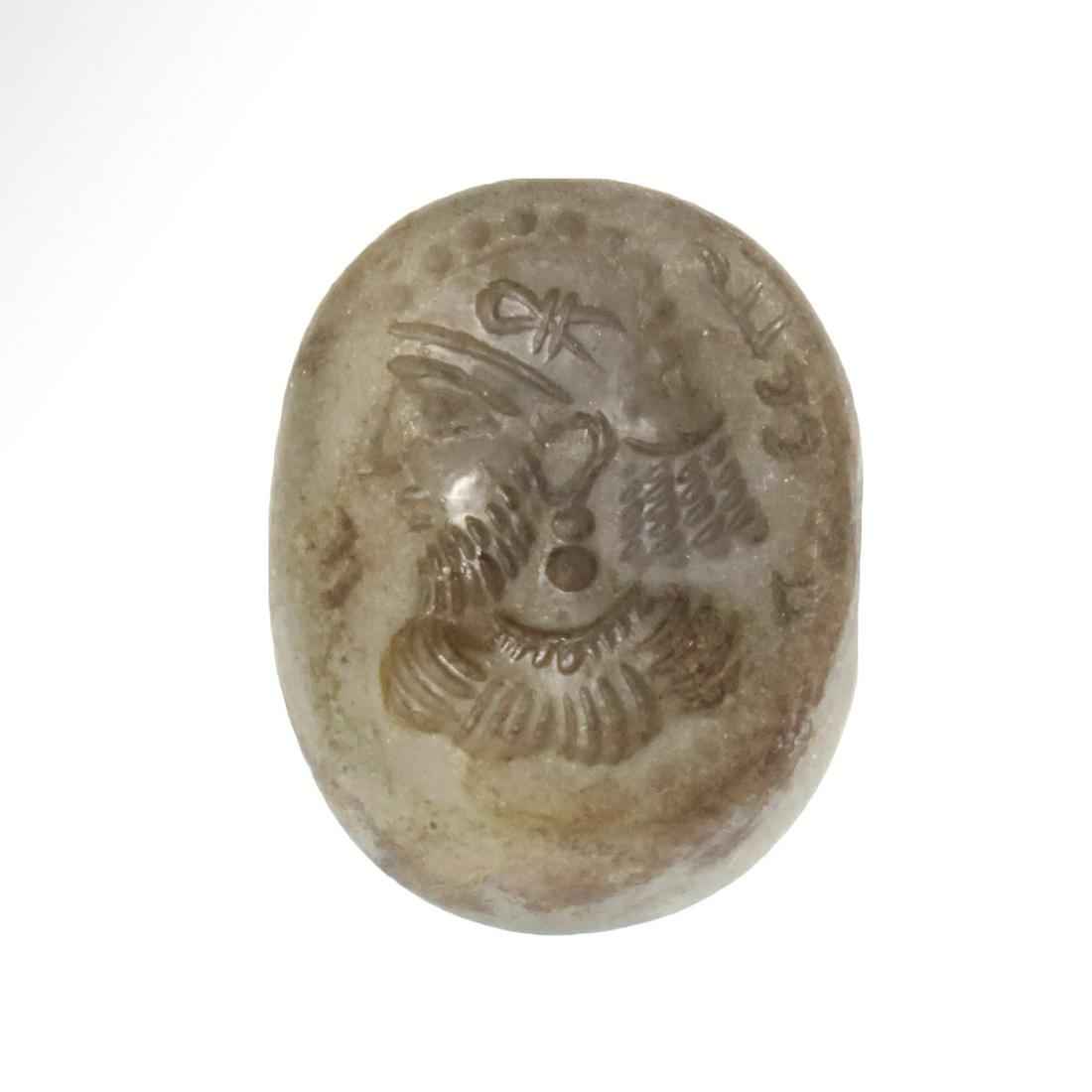 Sassanian Chalcedony Seal engraved with the Head of a (1 of 7)