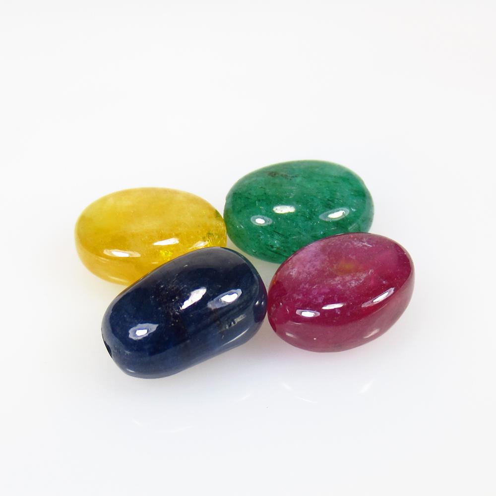 31.02 Ct Natural 4 Ruby Emerald Sapphire Beads (1 of 2)