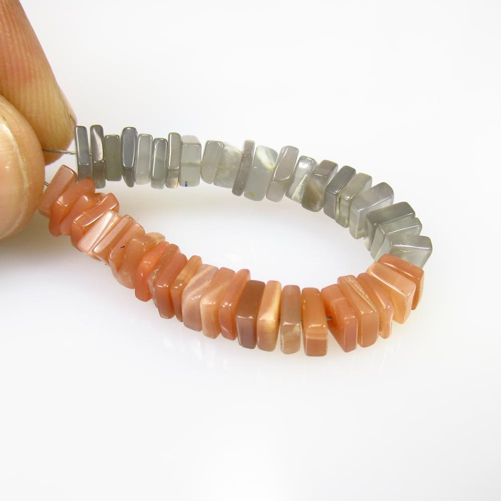 18.80 Ct Natural 47 Drilled Moonstone Square Beads (1 of 2)