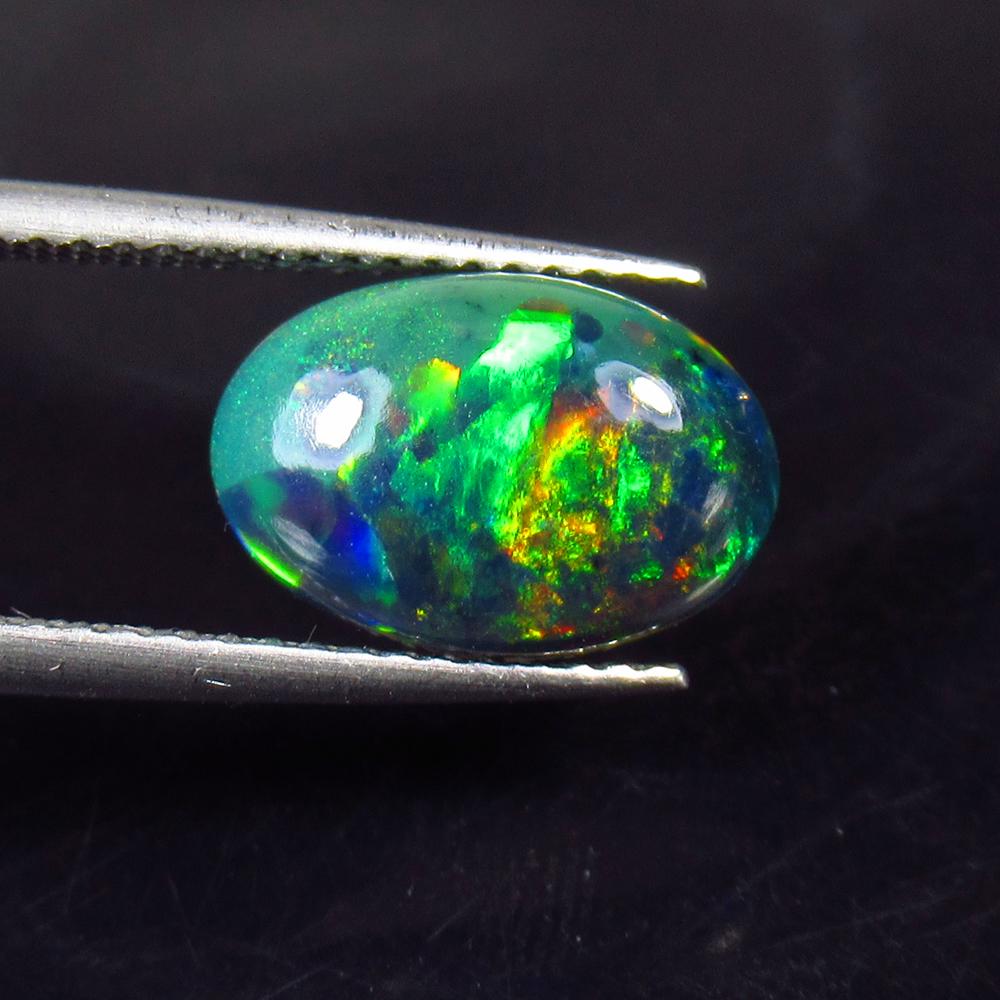 1.90 Ct Natural Ethiopian Black Fire Opal Oval Cab (1 of 3)