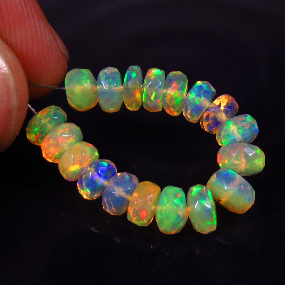 8.11 Ct Natural 17 Ethiopian Drilled Faceted Fire Opal (1 of 2)