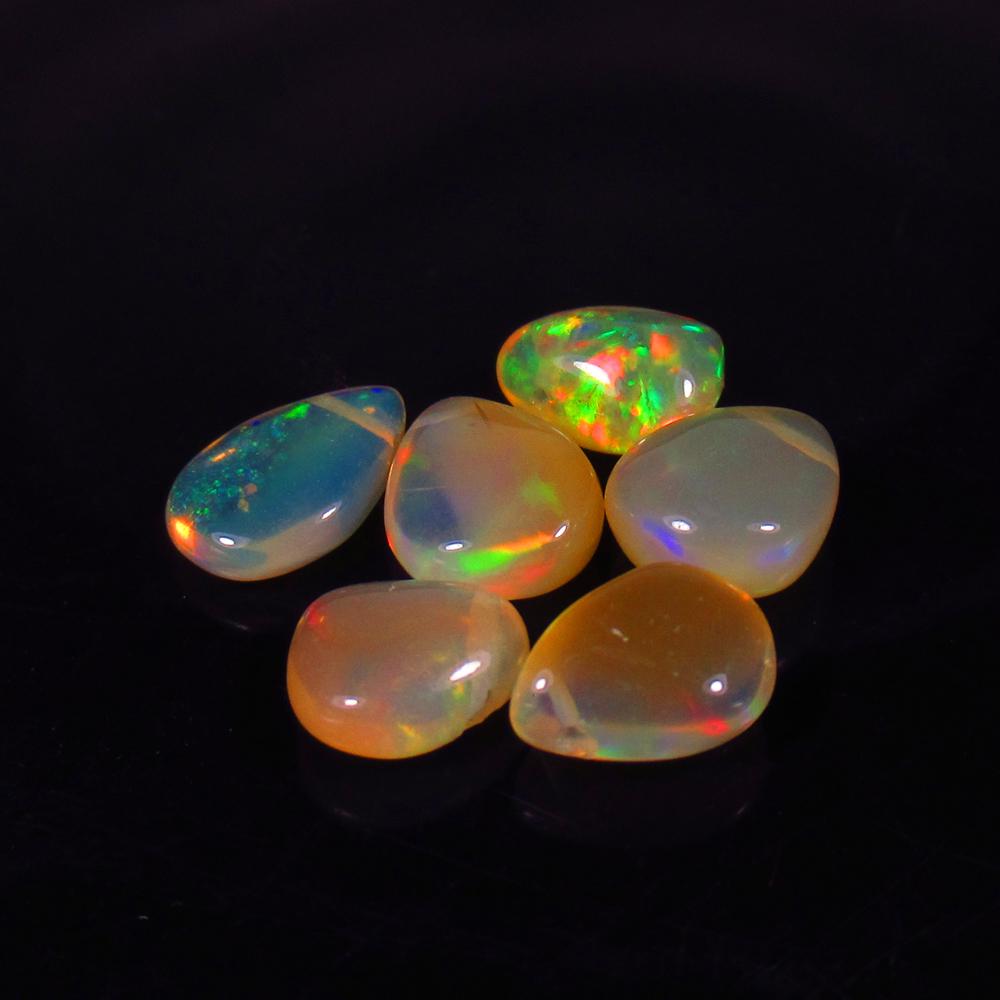 5.10 Ct Natural 6 Drilled Pear Multi-Color Fire Opal (1 of 2)