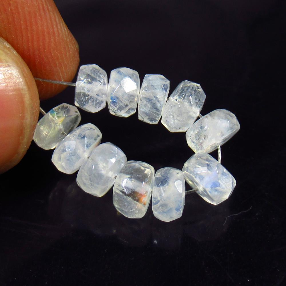 9.76 Ct Natural 11 Drilled Blue Moonstone Round Beads: No Reserve! Title: 9.76 Ct Natural 11 Drilled Blue Moonstone Round Beads Stone Clarity: Translucent Gemstone: Natural Moonstone Beads Carat Weight: 9.76 Dimensions: 5.50 to 6.00 mm / 11 PC's Additiona