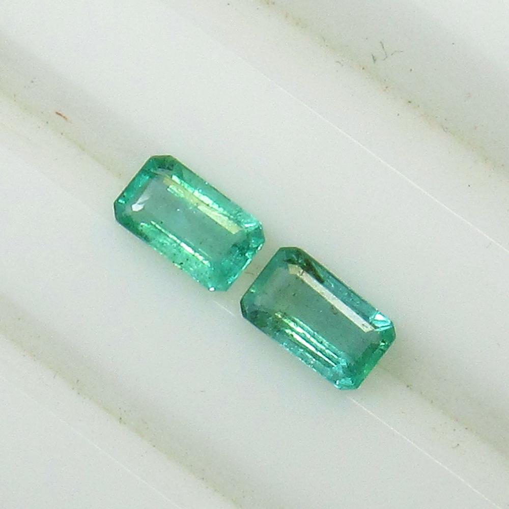 0.50 Ct Natural Zambian Emerald Octagon Pair (1 of 2)