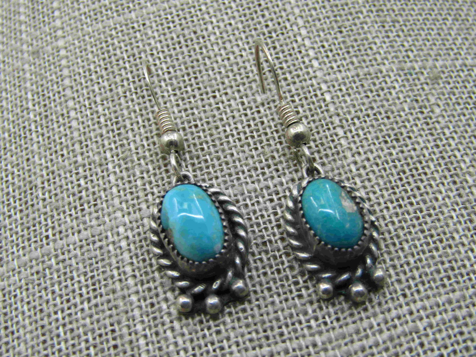 Vintage Sterling Southwestern Turquoise Earrings, (1 of 6)