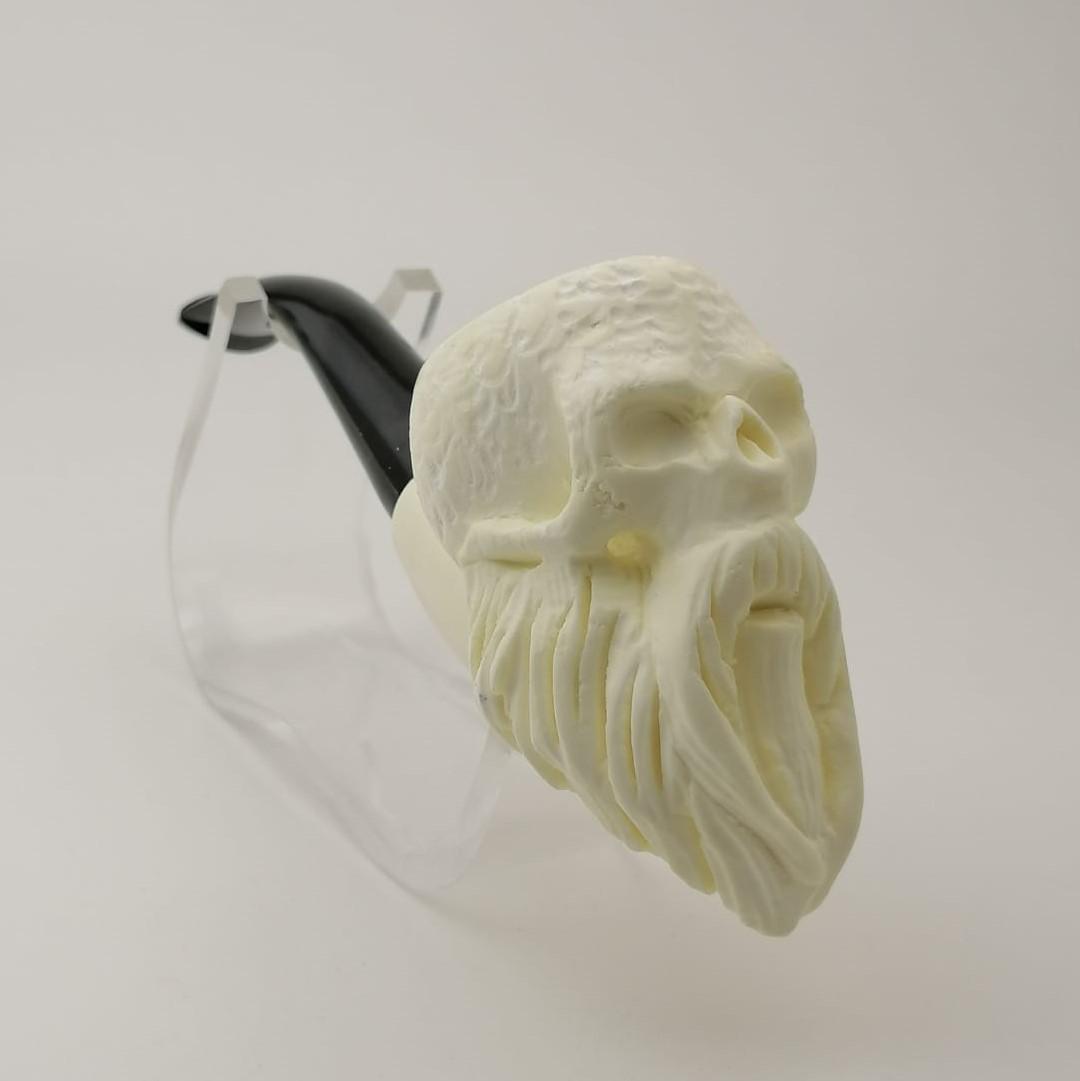 Bearded Skull,Hand carved Meerschaum Pipe. (1 of 11)