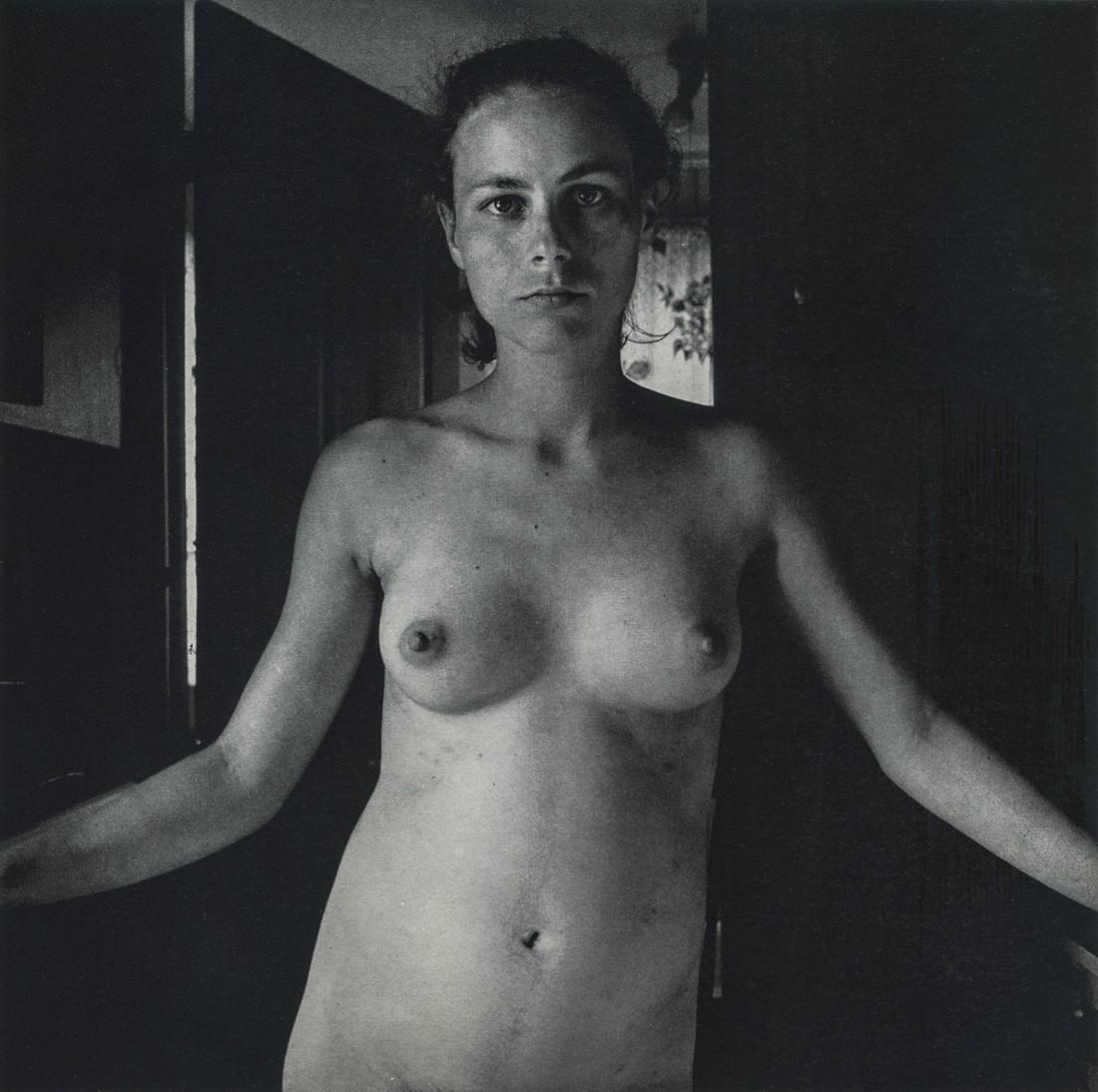 EMMET GOWIN - Edith, Danville, VA. 1967: Artist: Emmet Gowin Title: Edith, Danville, VA. 1967 Medium: Photo Litho, 1970, England Dimensions: 7.5x7.5" Description: Heat Wax Mounted on 11x14" Conservation Board Artist Bio: Emmet Gowin (1941) i