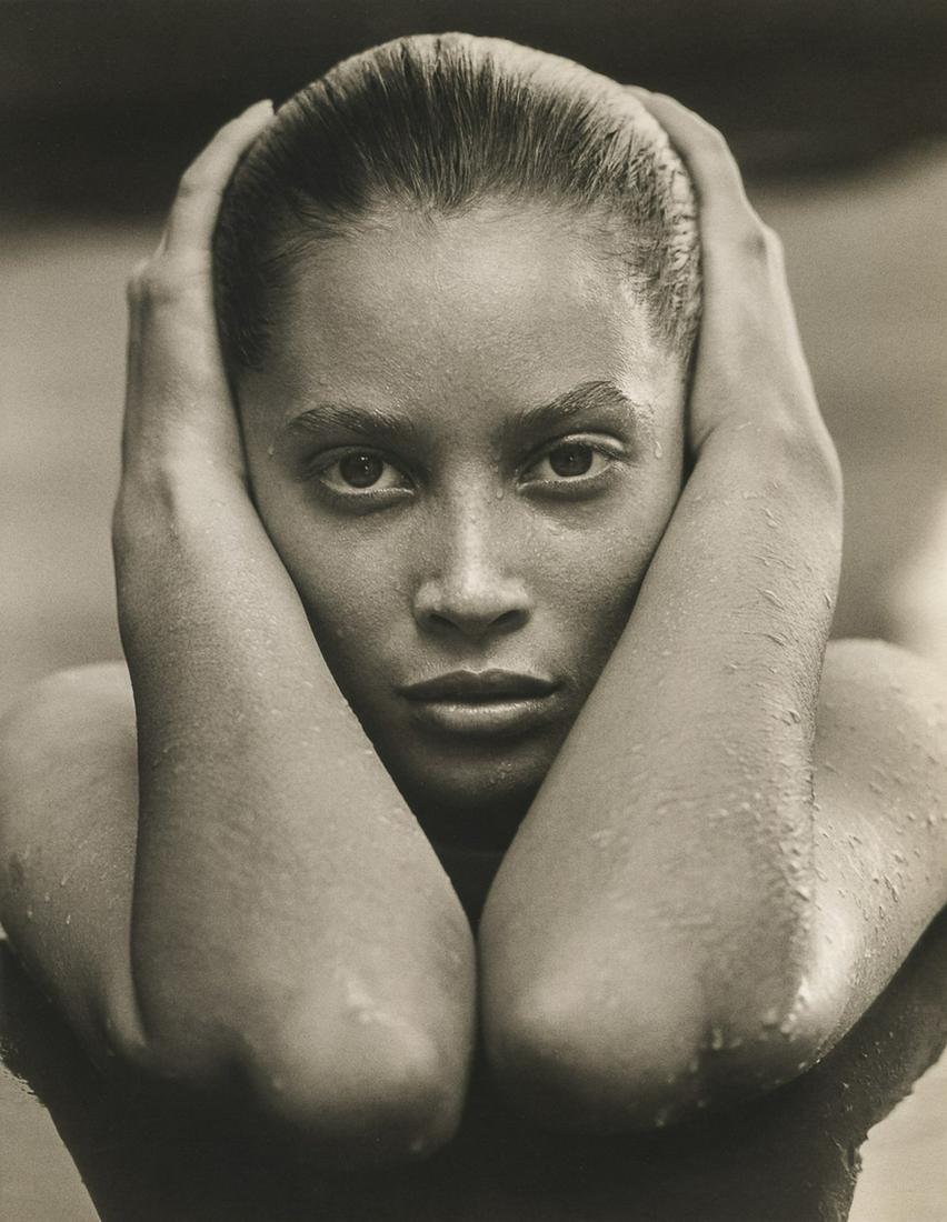 HERB RITTS - Christy Turlington, Hollywood, 1988: Artist: Herb Ritts Title: Christy Turlington, Hollywood, 1988 Medium: Photo Litho, 1999, France Dimensions: 8.45x10.9" Description: Heat Wax Mounted on 12x16" Conservation Board Artist Bio: Herb Ritts