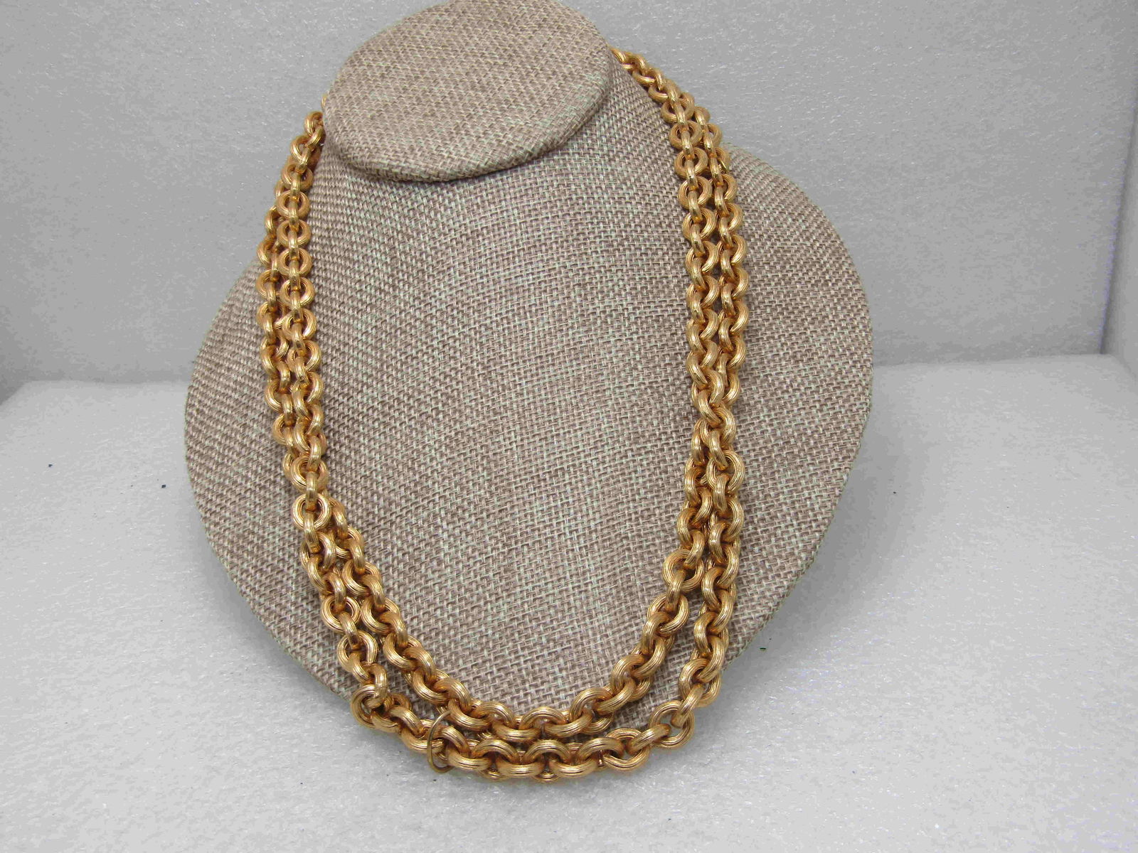 Vintage Monet Heavy Link 42" Necklace, 1960's, Gold (1 of 5)
