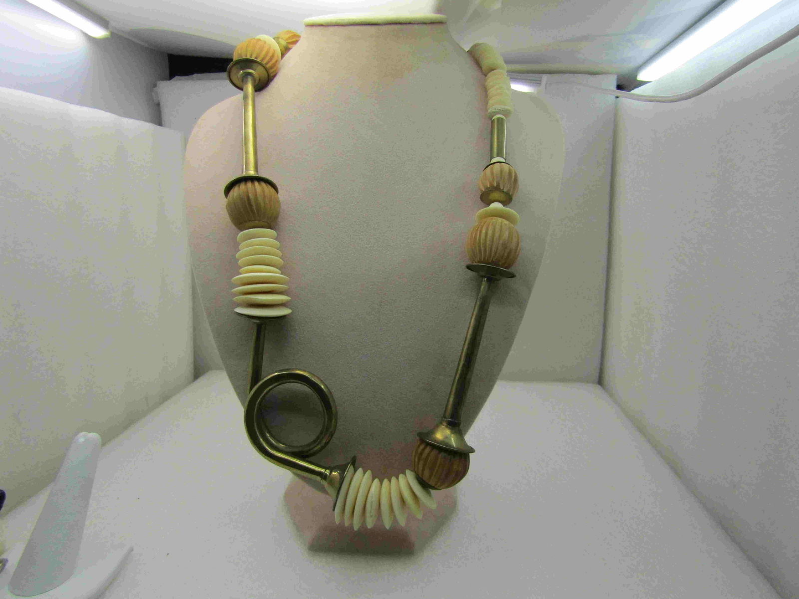 Vintage African Tribal Wooden & Brass Chunky Beaded (1 of 8)