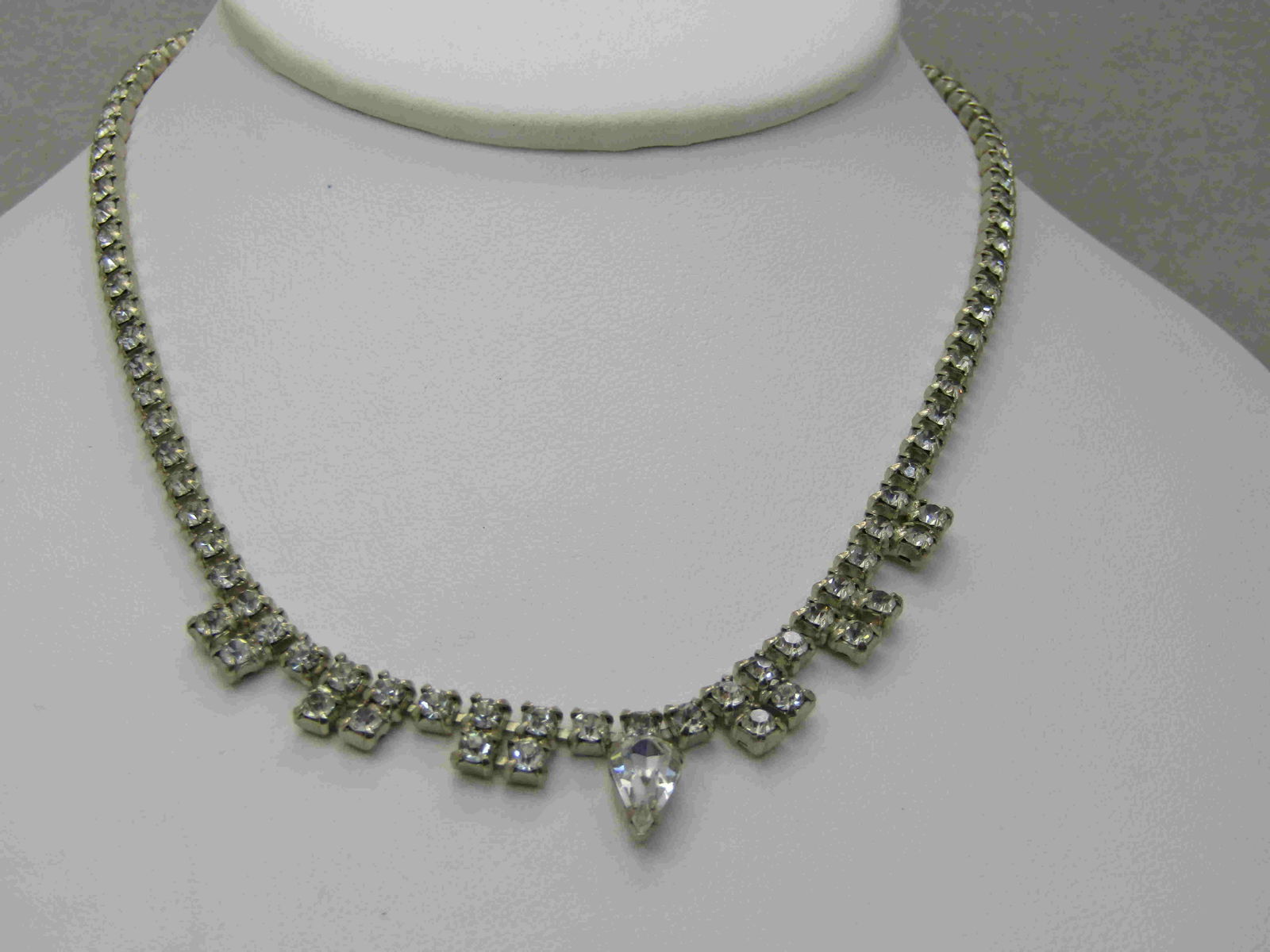 Vintage Rhinestone Art Deco Necklace, Signed Garne (1 of 8)