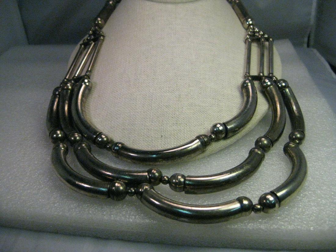 Vintage Boho Triple Strand Curved Necklace - Chunky - (1 of 12)