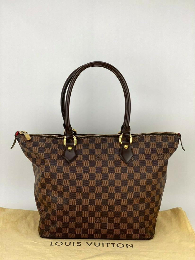 LOUIS VUITTON Saleya MM Damier Ebene Brown Canvas Hand (1 of 20)
