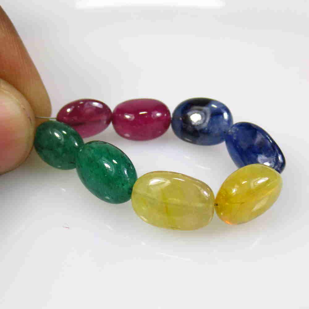 44.48 Ctw Natural 8 Ruby Sapphire Emerald Mixed Beads (1 of 2)