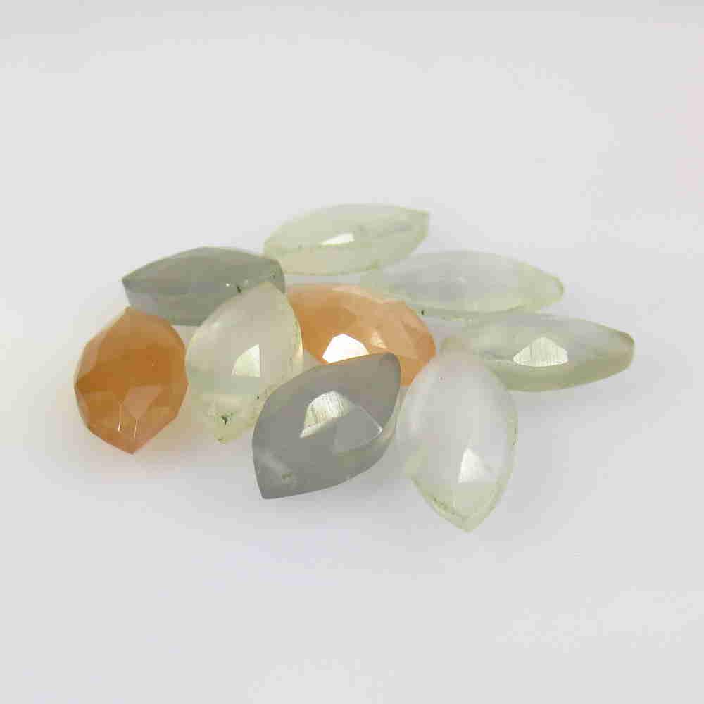 20.19 Ctw Natural 9 Drilled Moonstone Marquise Beads: No Reserve! Title: 20.19 Ctw Natural 9 Drilled Moonstone Marquise Beads Stone Clarity: Semi-Transparent Gemstone: Moonstone Beads Size/ Dimensions: 20.19 Carat Weights: 10.8x7.0 - 13.5x7.5 mm / 9 PC's